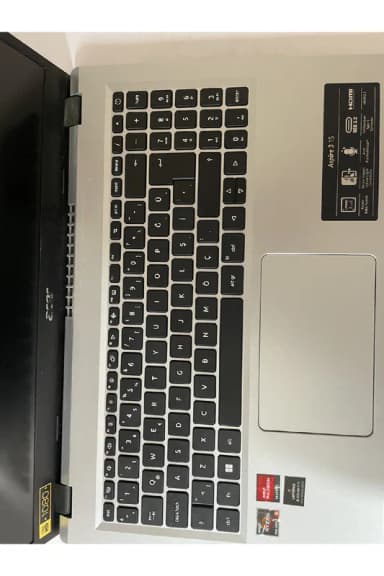 LAPTOP ACER RYZEN 5 7520 8 GB 512 GB SSD RADEON HD GRAPHİCS BATARYA 2-3 SAAT CİVARINDA görseli
