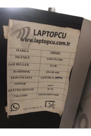 KASA FRİSBY AMD FX6300 8GB 256 GB GT730 görseli